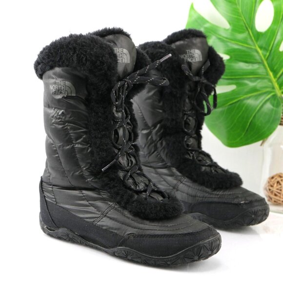 The North Face Womens Icepick Boot Size 6 Waterproof Quilted Puffer Down Goose - Picture 1 of 12